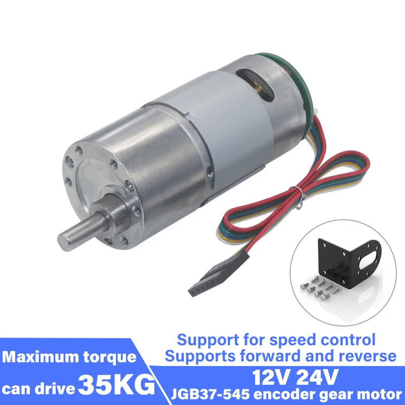 JGB37-545 DC 12V 24V Bộ mã hóa mô-men xoắn cao Gear Motor Tất cả các hộp số kim loại Động cơ điện 8 