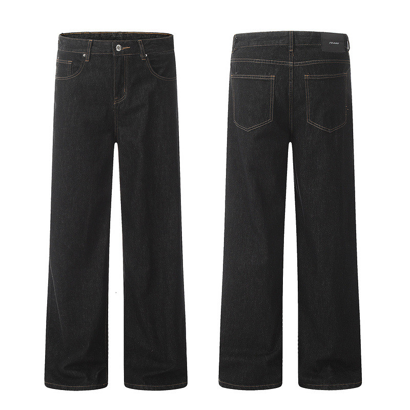 J9SG American retro wide-leg jeans, straight cut, loose fit, casual floor-length pants