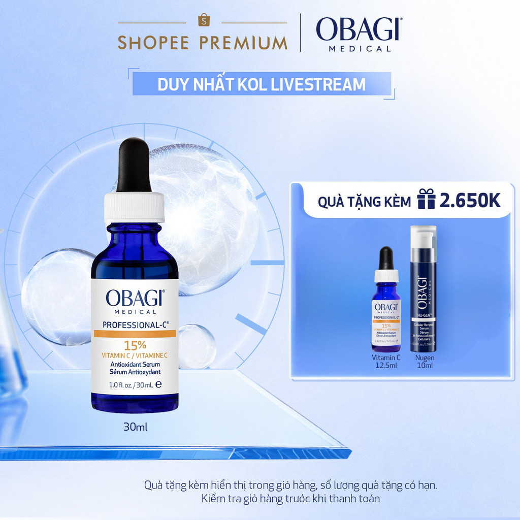 [Obagi x HO] Serum Vitamin C 15% Dưỡng Sáng Da & Chống Oxy Hóa Obagi Professional-C 30ml