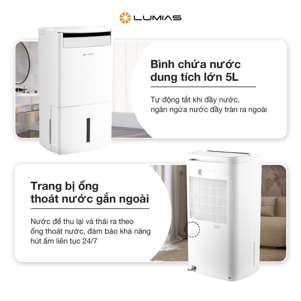 Máy Hút Ẩm Thông Minh Lumias D6S-12L D6S-20L Kết Nối App Mi Home Cho Phòng 25-50m² | BigBuy360 - bigbuy360.vn