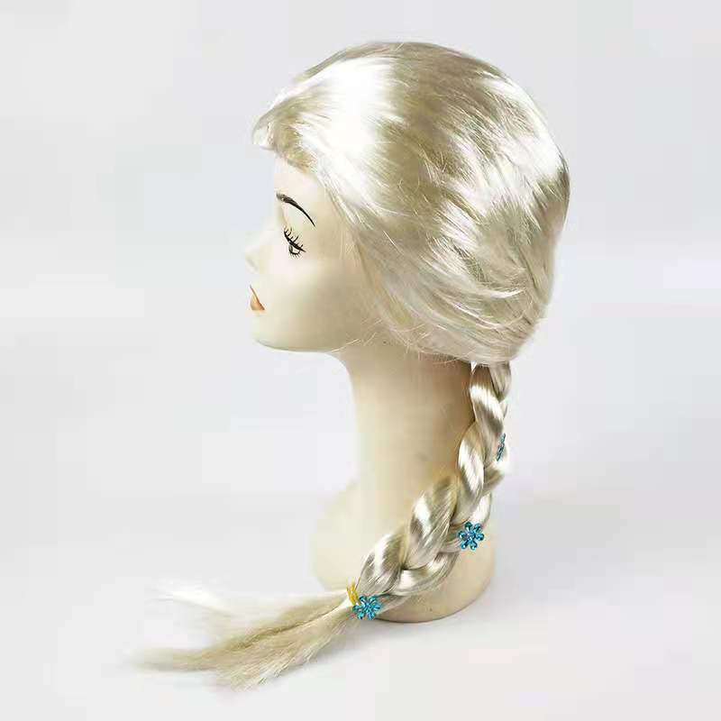 Tóc Giả Bím Elsa Công Chúa Frozen Cho Halloween, Phụ Kiện Hóa Trang Elsa