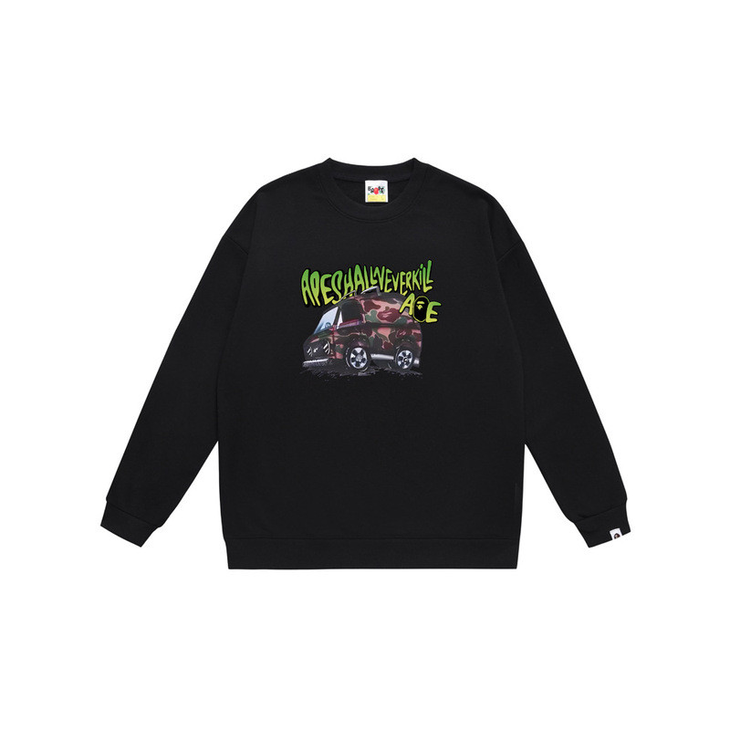 Cung Cấp Xuyên Biên Giới Bán Buôn Dạo Phố BAPE Ape Đầu Thu Đông Cổ Tròn Áo Shark Top Jacket 3 Đọc
