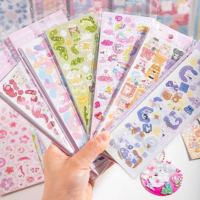 /⚡️Siêu Rẻ/ 400 tấm sticker lấp lánh dễ thương. Sticker cute dán sổ, deco journal, trang trí sổ tay,