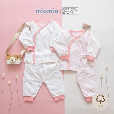 Combo 2 Bộ Quần Áo Sơ Sinh Dài Tay Cài Lệch MIOMIO - Cho Bé Trai, Bé Gái (Từ 0-3M), Vải Cotton