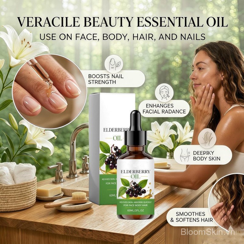 Dầu hạt Elderberry, chiết xuất Sambucus Nigra nguyên chất ép lạnh, Serum dưỡng ẩm nhẹ hấp thụ nhanh 