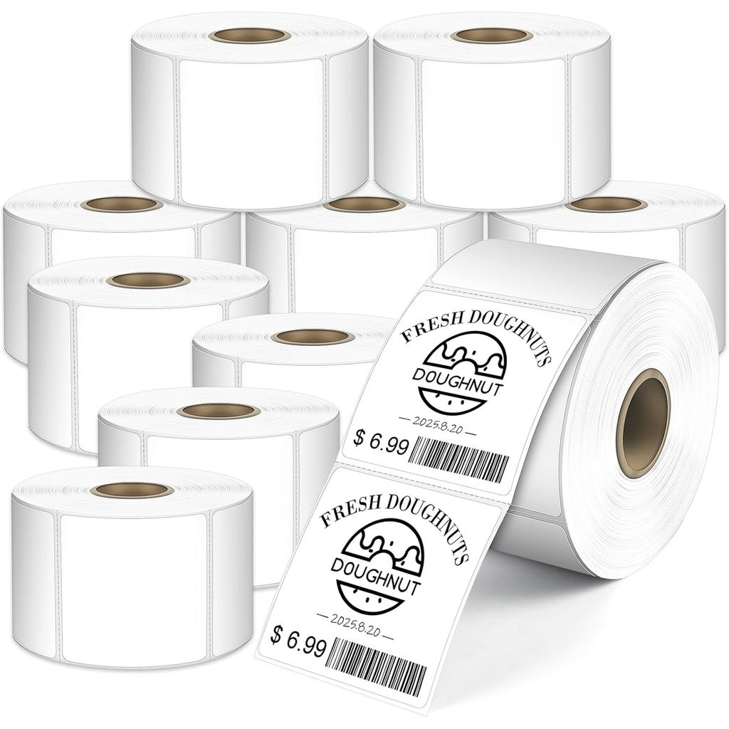 Nhãn nhiệt vuông trực tiếp L THÍCHD 2 "x 2", mã QR đục lỗ và nhãn mã vạch & Tương thích với máy in m