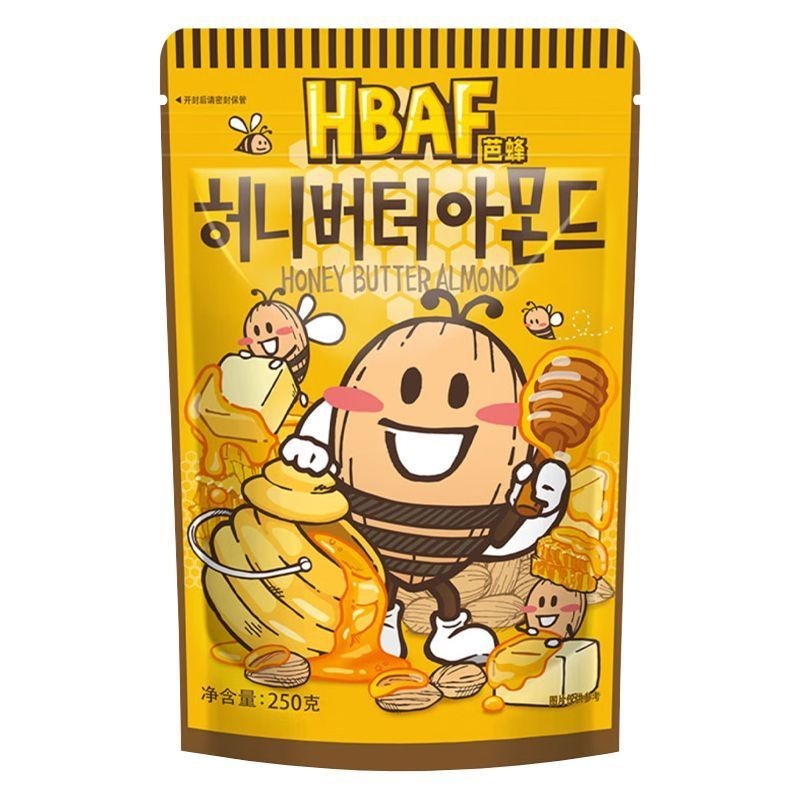 Hàn Quốc Nhập Khẩu HABF Babee Tom Farm Mật Ong Bơ Tonsand Kernels 250g Bangwood Nuts Đồ Ăn Nhẹ Thực 
