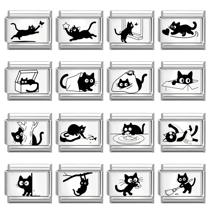 Fashion Animal Love Italian Charm Chain Bead Suitable 9mm Stainless Steel Bracelet DIY Jewelry Makin