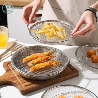  Set Khay + Vỉ Lưới Inox 304 Cao Cấp Size 22cm-26cm Ráo Dầu Nhanh Chịu Nhiệt Tốt 