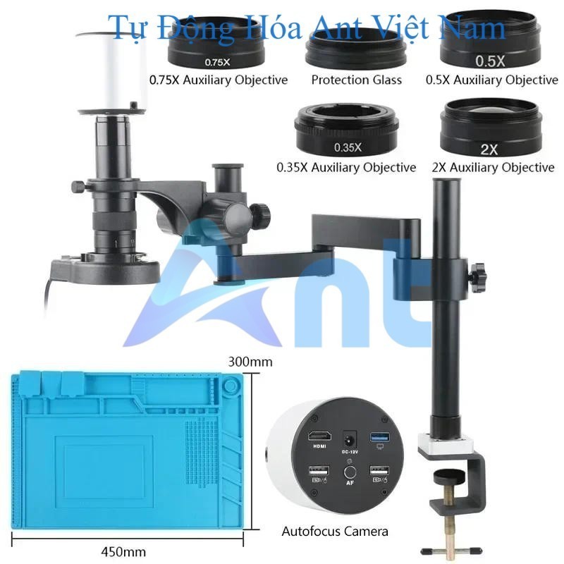 Eakins IMX334 4K 1080P Autofocus HDMI USB Digital Video Measurement Microscope Camera 180X C Mount L