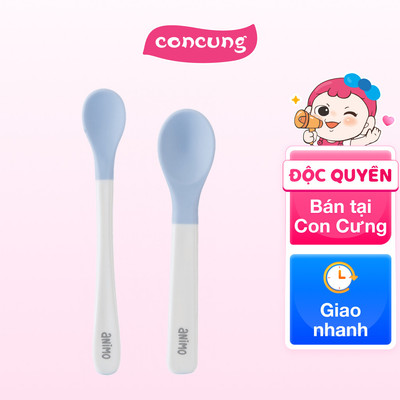 Vỉ 2 muỗng đầu mềm cho bé (xanh, RK3704)