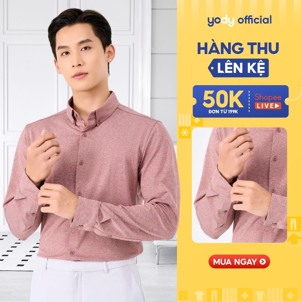 [Đồng giá] Áo sơ mi nam YODY dài tay Smart & Cool siêu co giãn thoải mái cử động, thoáng mát SMM7083