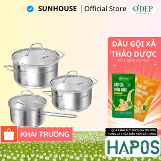  Bộ nồi inox bếp từ 5 đáy Sunhouse SHG669 - HAPOS HEL 