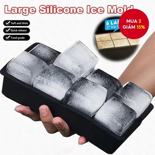 4 / 6 / 8 Lưới Khuôn Làm Đá Lớn - Khay Đá Pudding Silicon - Khuôn Làm Đá Vuông Lớn Thanh Nhà Bếp Phụ Kiện