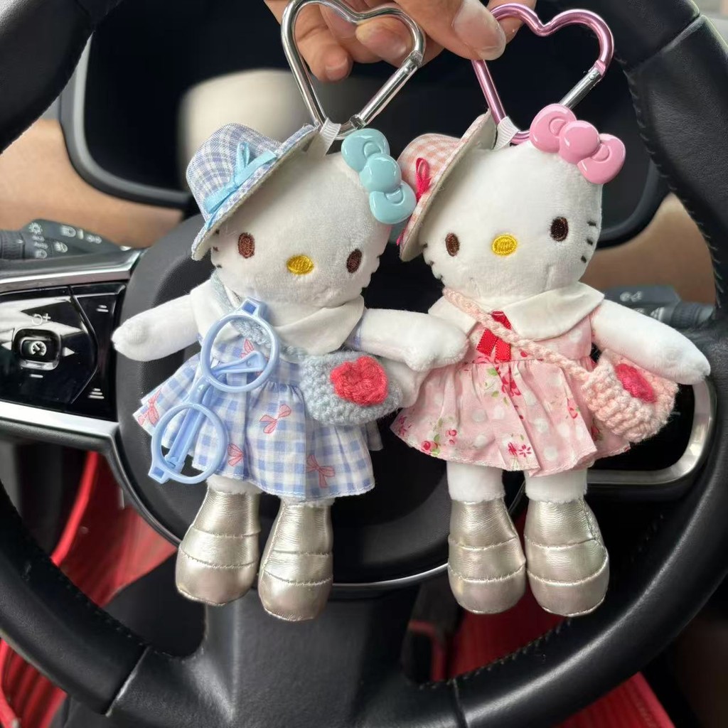 Standing Posture Hello Kitty Plush Doll Bag Keychain Pendant Cute Hello Kitty Hanging Doll Doll Girl