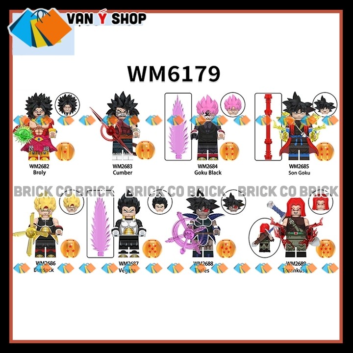 Mô hình Nhân vật Bảy viên Ngọc Rồng Mô hình Son Goku Vegeta Broly Nhân vật nhỏ  WM6179