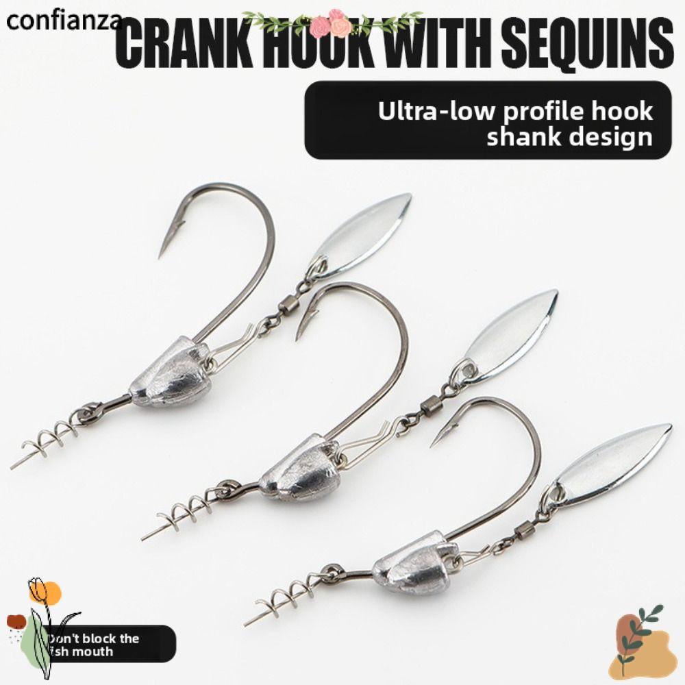 CONFIANZA Bộ 5 Móc Spin Poler 5g - 9g, Khóa Lò Xo Dẻo Dai, Phù Hợp Cho Câu Cá Swim Bait Mềm