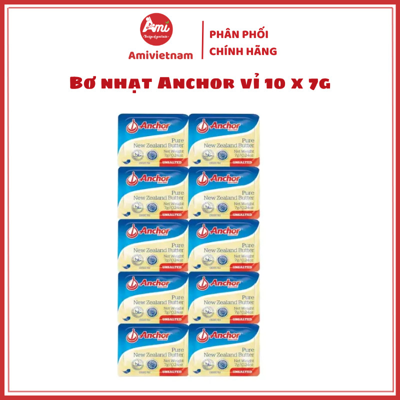 Combo 1 vỉ Bơ lạt Anchor 10 hộp mỗi hộp 7g