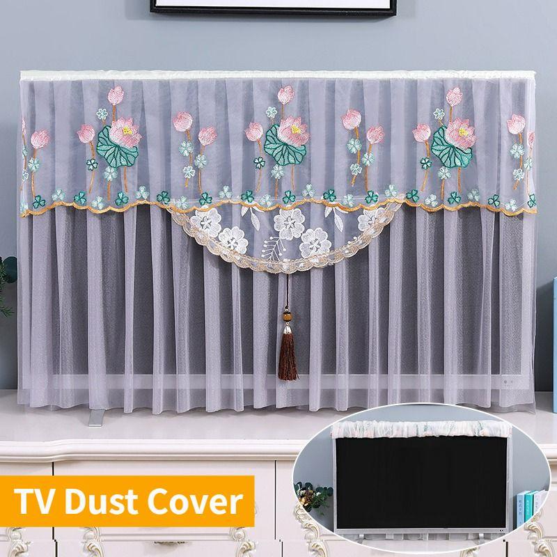 Phong Cách Trung Hoa 42 / 32 Inch Tivi Bụi Treo TV Cover 55 Inch 65 Inch Để Bàn Treo Ren Phong Cách 