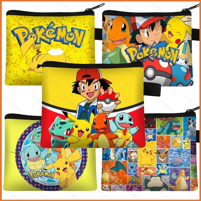 Hj7 Pokemon Pikachu Hoạt Hình Trẻ Em Ví Đựng Tiền Xu Móc Khóa Dây Kéo Túi Trẻ Em Ví Thẻ Tiền Túi Đựn