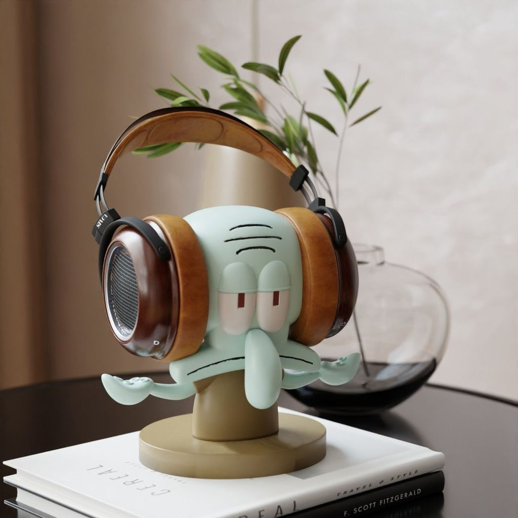 TQ~Squidward headphone storage stand desktop organizer gaming creative headphone hanger headphone di