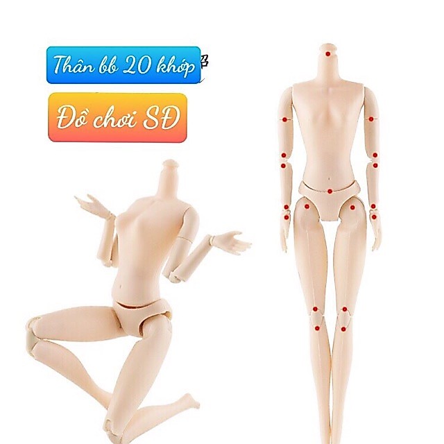 Thân búp bê 20 khớp - thân búp bê 30cm - thân khớp linh hoạt