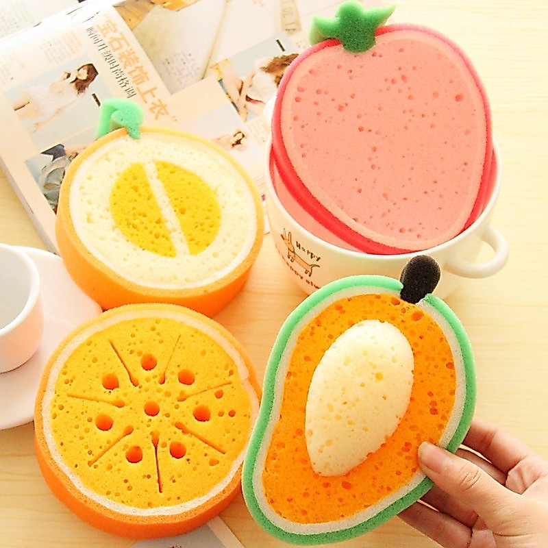 Miếng Rửa Chén Hình Trái Cây, Bọt Biển Rửa Bát Cọ Rửa Tiện Dụng