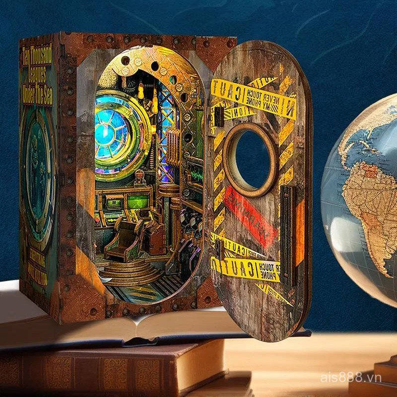 PP1K [New Products in Stock]New Underwater 10k Li Bookend Assembled Miniature House diy Miniature ho
