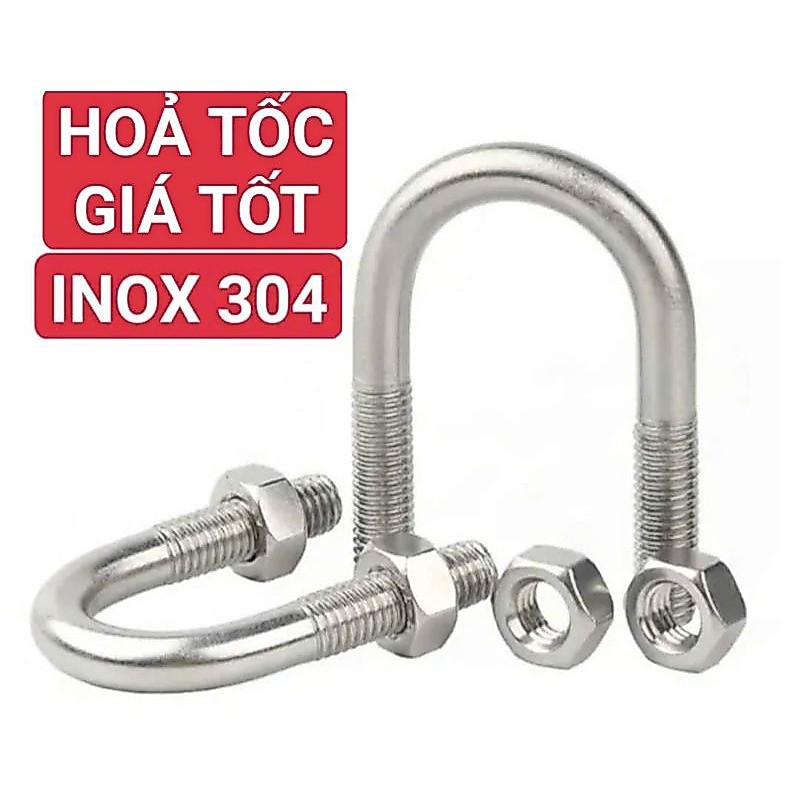 CÙM U UBOLT INOX 304 CÙM CHỮ U INOX M8