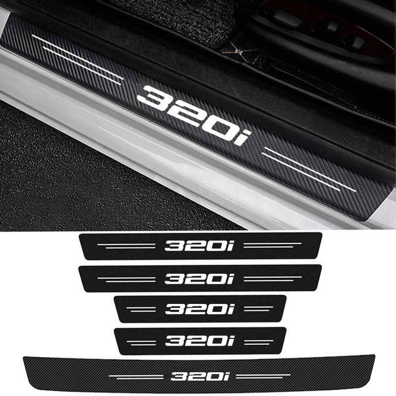Sợi Carbon Phía Trước Xe Phía Sau Cửa Ngưỡng Dán Bảo Vệ Phim Thân Cây Sill Bàn Đạp Bảo Vệ Scuff Tấm 