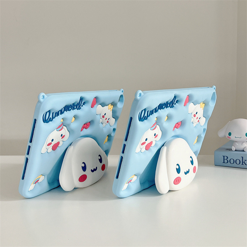 Ốp bảo vệ máy tính bảng silicon 3D Cinnamoroll dễ thương cho iPad 9 8 Ốp lưng trẻ em thế hệ thứ 7 IP