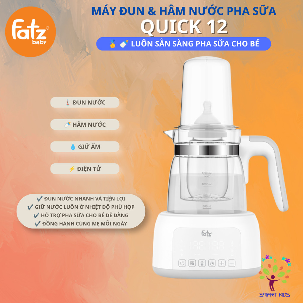 MÁY ĐUN NƯỚC VÀ HÂM NƯỚC PHA SỮA ĐIỆN TỬ QUICK 12 FATZBABY - FB3503HB