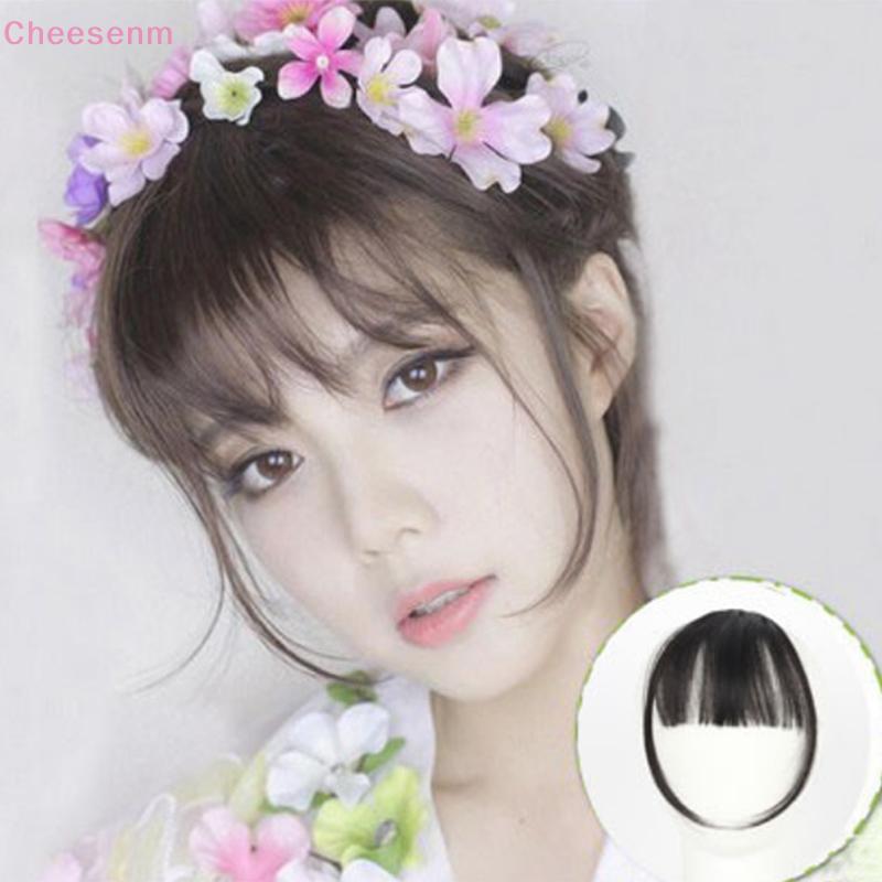 Cheesenm Clip in Hair Extension Fringe Front Bangs w / Hair Temples TH