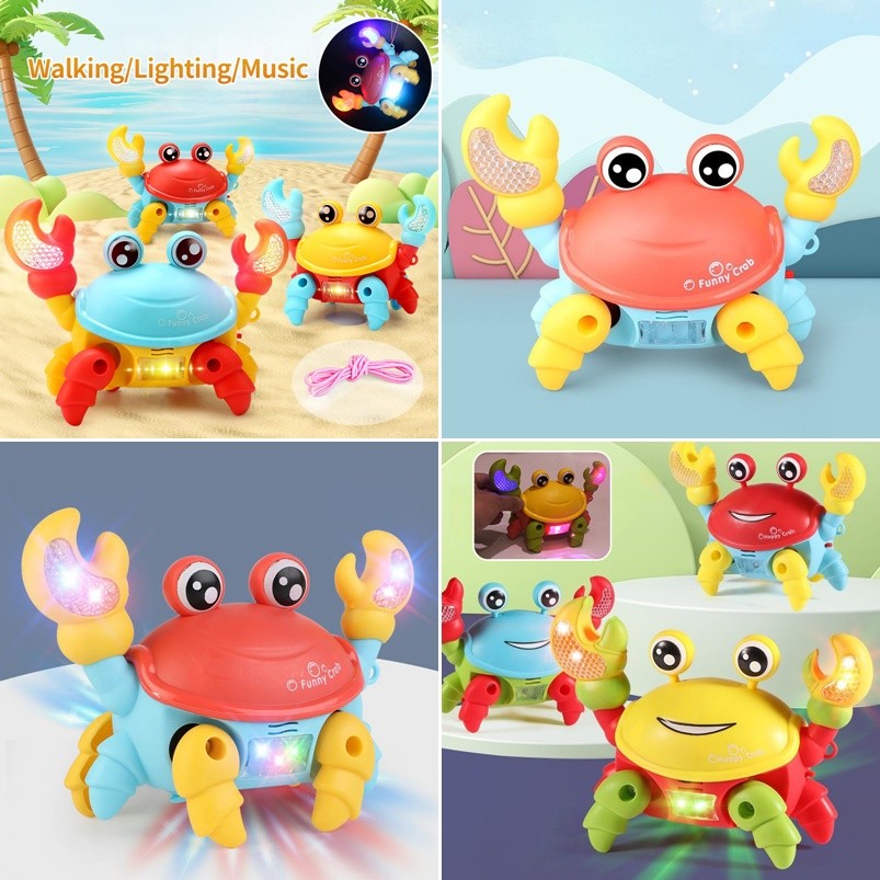 Điện Đi Bộ Cua Đồ Chơi Vui Nhộn Phát Sáng Âm Nhạc Cua Đồ Chơi Giáo Dục Trẻ Em Đồ Chơi