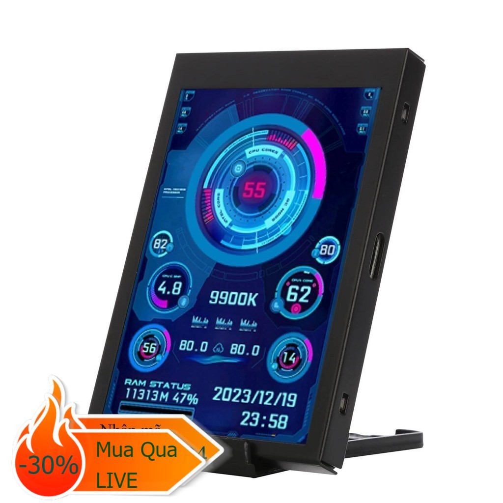 Màn hình phụ 3,5 inch Ips Type-c cho máy tính Cpu Gpu Ram HDD Monitorusb Display với khả năng