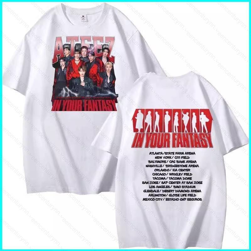 Áo thun cotton dày ATEEZ In Your Fantasy với hình ảnh thành viên Yunho, Yeosang, San và Mingi - Phù 