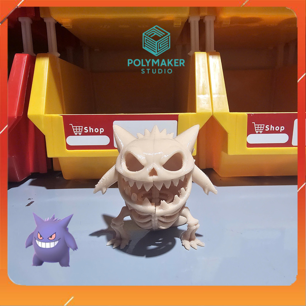 Mô Hình Pokémon Gengar Đồ Chơi Khung Xương - Gengar Pokémon Skeleton Creepy Cute Toy Trang Trí | POL