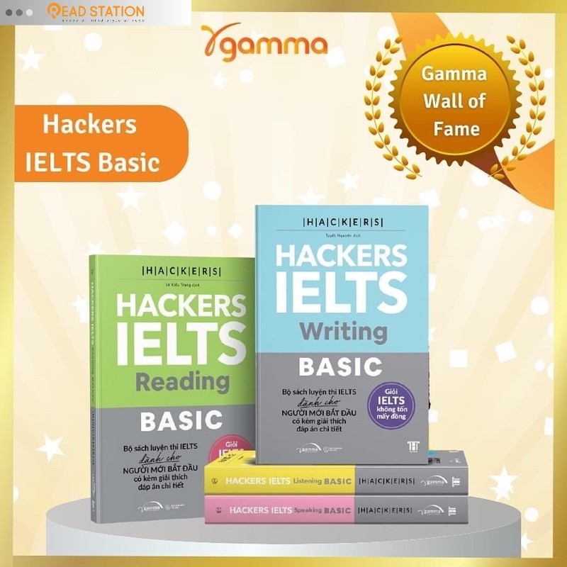 Sách: Hackers IELTS Basic: Listening + Reading + Speaking + Writing (Combo/Lẻ Bộ 4 Cuốn)