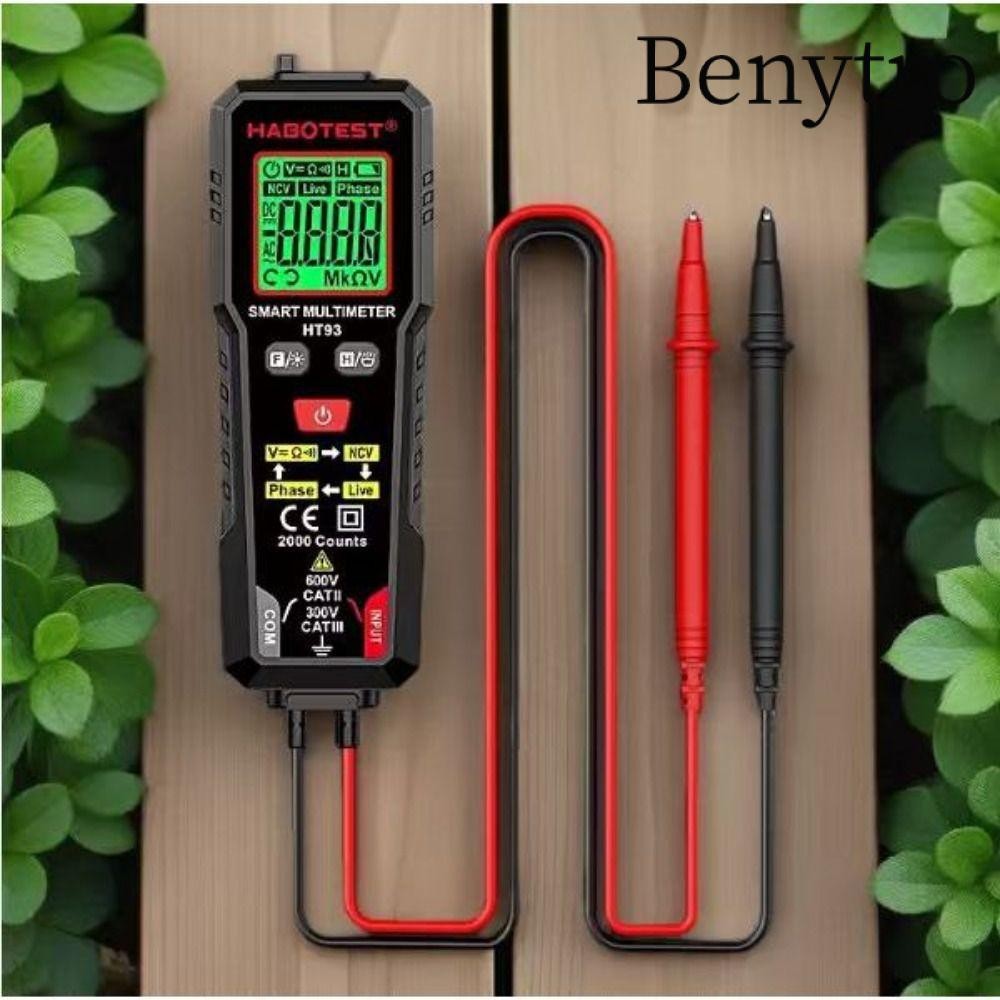 Máy kiểm tra đếm BENYTRO, 2000 Đếm Đồng hồ vạn năng kỹ thuật số True RMS HT93, Máy đo điện áp xoay c