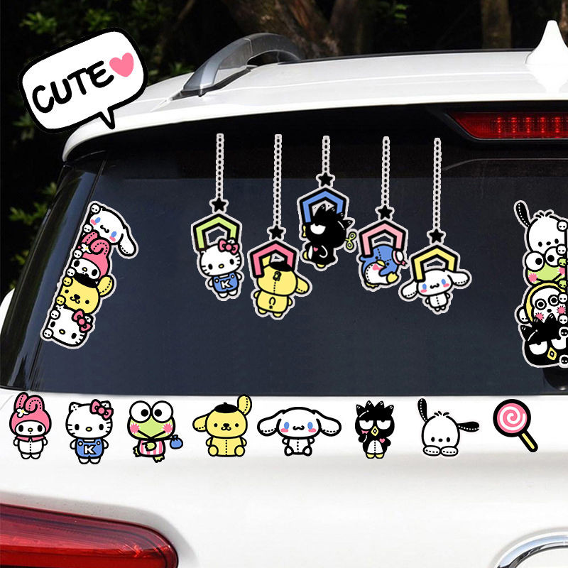 Kitty Kitty Kitty Quế Chó Giai Điệu Chim Cánh Cụt Miếng Dán Trang Trí Hoạt Hình Xe Máy Điện Dán Xe H