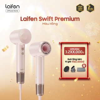  Máy sấy tóc ion âm Laifen Swift Premium Vàng Hồng | Điều khiển nhiệt độ thông minh | 2 đầu sấy 1 túi du lịch 