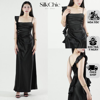 Đầm Lụa Dài Hai Dây Bèo Nhẹ SC764 Váy Lụa Dáng Xòe Nữ Tính Nhẹ Nhàng Đi Tiệc, Dạo Phố