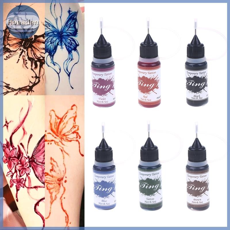 Hình xăm tạm thời Ấn Độ - Henna ink body art paint nhiều màu, phù hợp làm đẹp và trang điểm