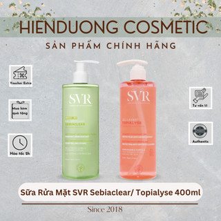[Hàng Công Ty] Sữa rửa mặt SVR Gel Moussant Sebiaclear - xanh lá | Sữa rửa mặt SVR Gel Lavant Topialyse - hồng