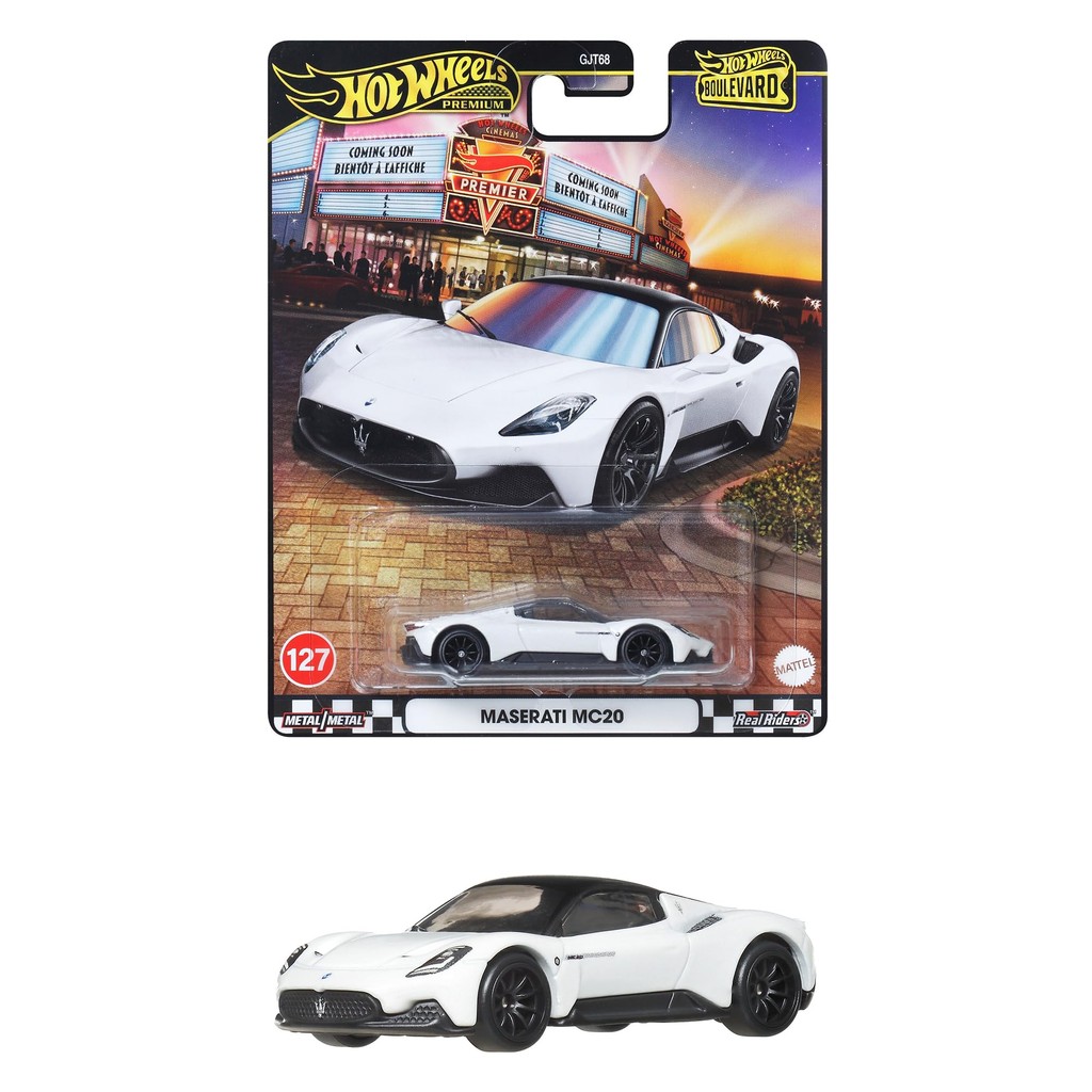 Hot Wheels Boulevard Maserati MC20 Vehicle Toy Miniature Car for Ages 3 and Up White JBL11