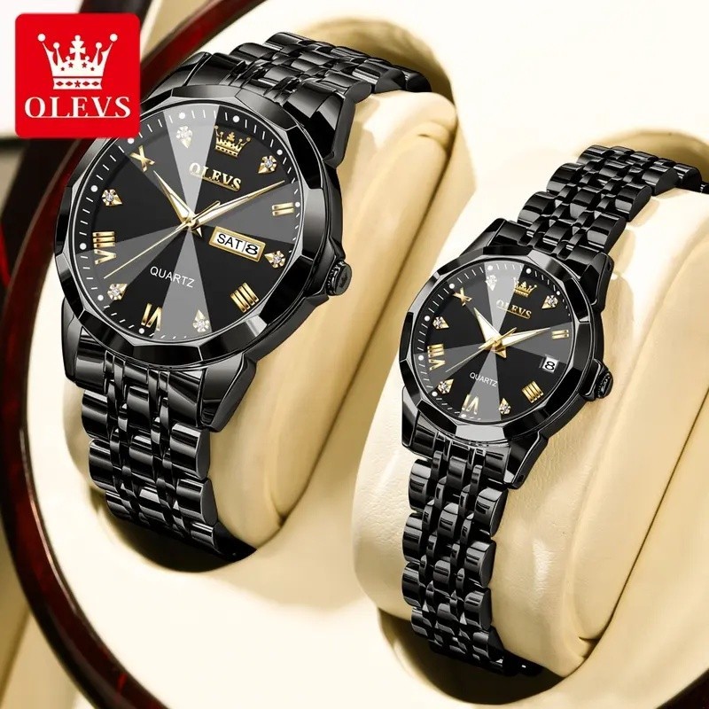 OLEVS Đồng Hồ Đôi Nam Nữ Chính Hãng 100% Thép Chống Nước 9931-H Dạ Quang Tặng Valentine