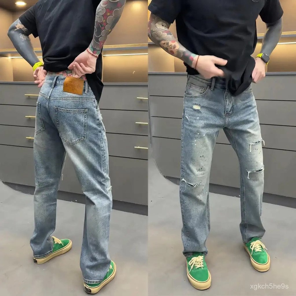 phố big guy pants skinnny jeans juhoon skinnny jeans quần áo uniqlo Quần jean nam ống đứng phong các