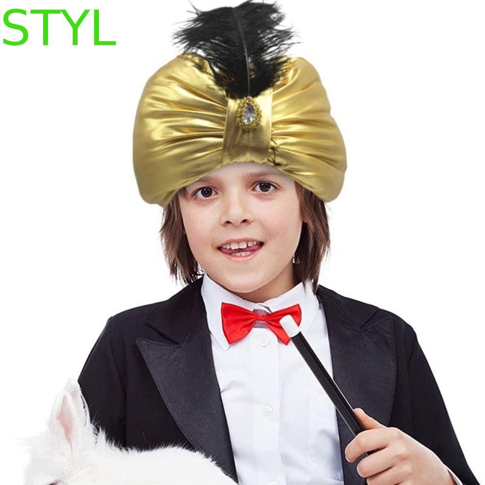 STYL Ấn Độ Xếp Ly Mũ, Quấn Đầu Dân Tộc Ả Rập Xếp Ly Turban, Mũ Dân Tộc Cosplay Ả Rập Mũ Sultan Trang