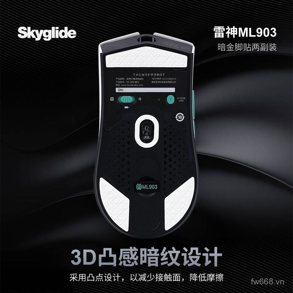 Phổ biến Skyglide Vàng đậm 3D lồi Cảm giác thích ứng với Thor ML903 Miếng dán chân chuột không dây M
