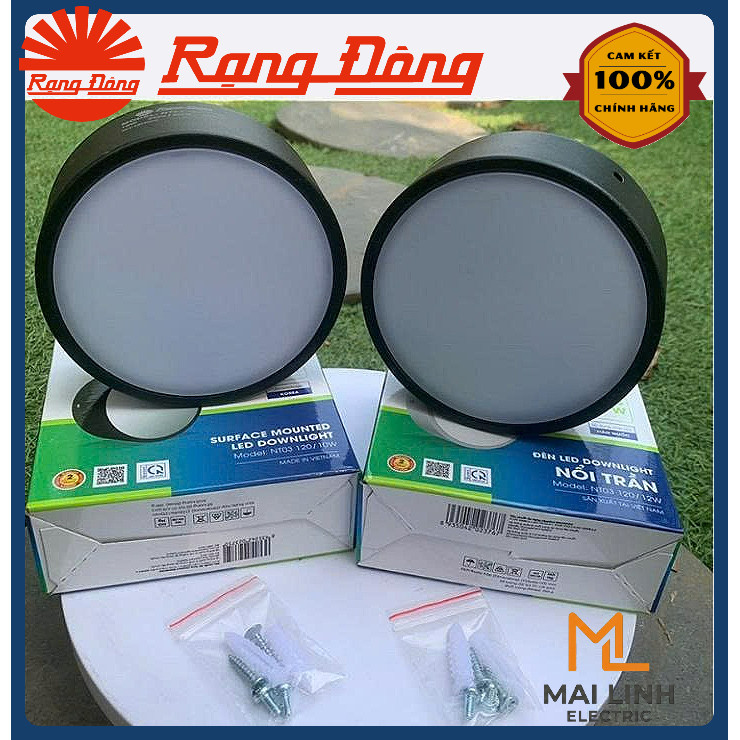 (Rạng Đông) Đèn LED Downlight nổi trần - Đèn Lon - Ống Bơ - Model: NT03 120/12W, 120/10W Đổi Màu - V